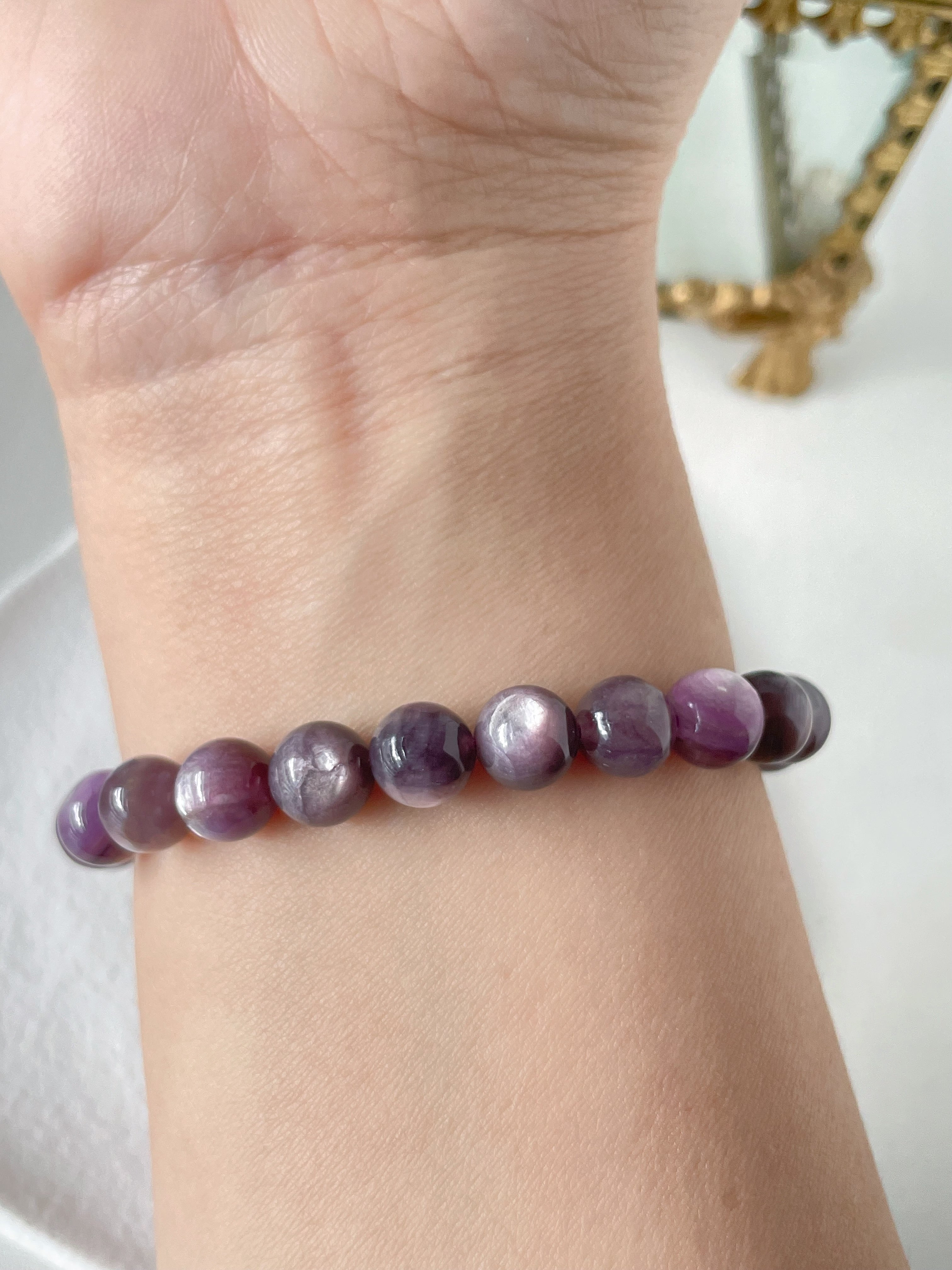 Purple Lepidolite Bracelet - 8mm