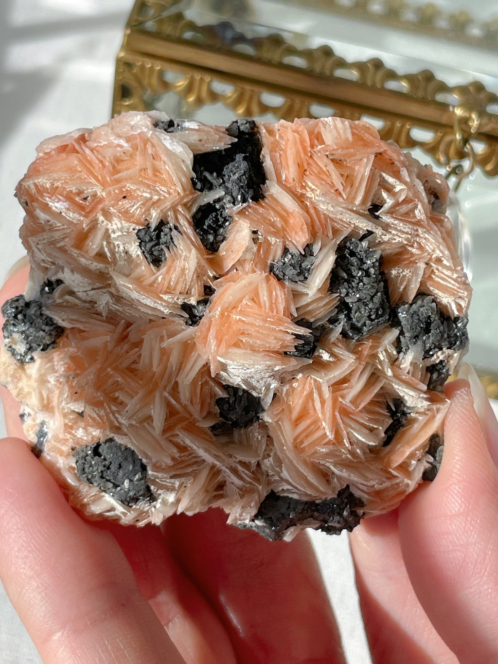Barite on Cerussite and Galena - Morocco