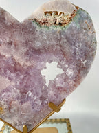 Pink Amethyst Heart on Stand 2