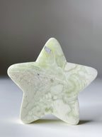 Green Maligano Jasper star shaped specimen with unique patterns and textures, showcasing its natural beauty.