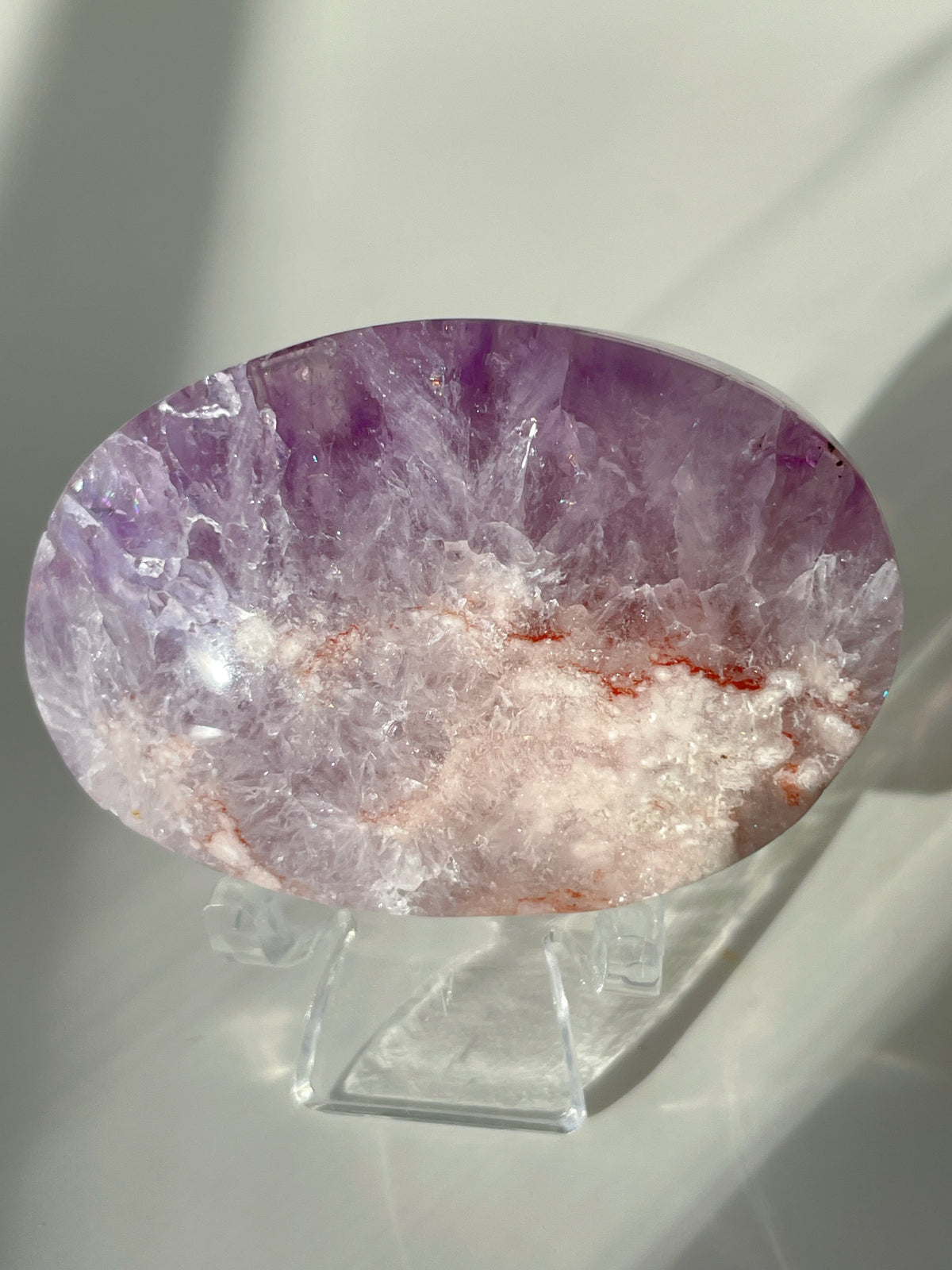 Purple and Pink Flower Agate Palm Stone