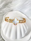 Waterproof Gold Clover Bangle | 18k Gold Filled – Teri image 0