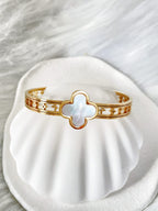 Waterproof Gold Clover Bangle | 18k Gold Filled – Teri image 0