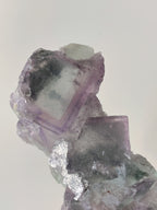 Beautiful crystal specimen featuring translucent purple fluorite with layered textures and a sparkling finish.