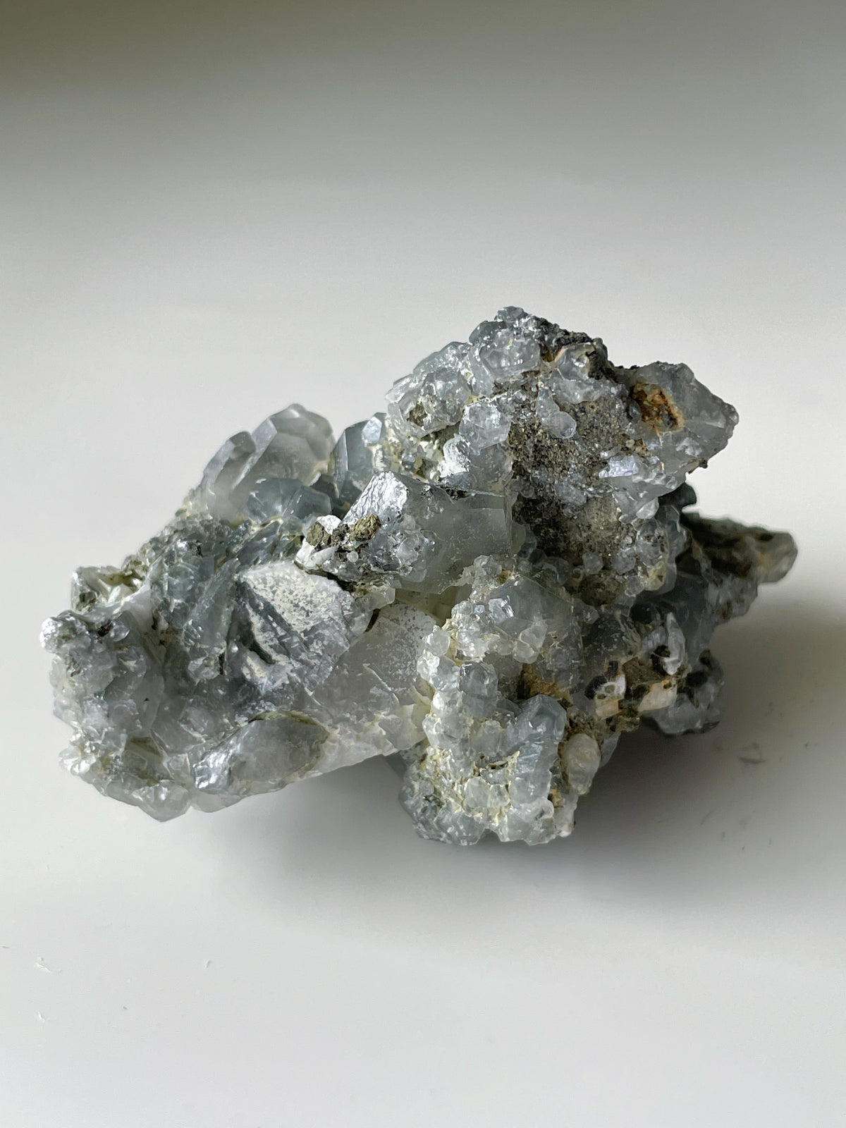 Grey Calcite with Graphite Cluster - China
