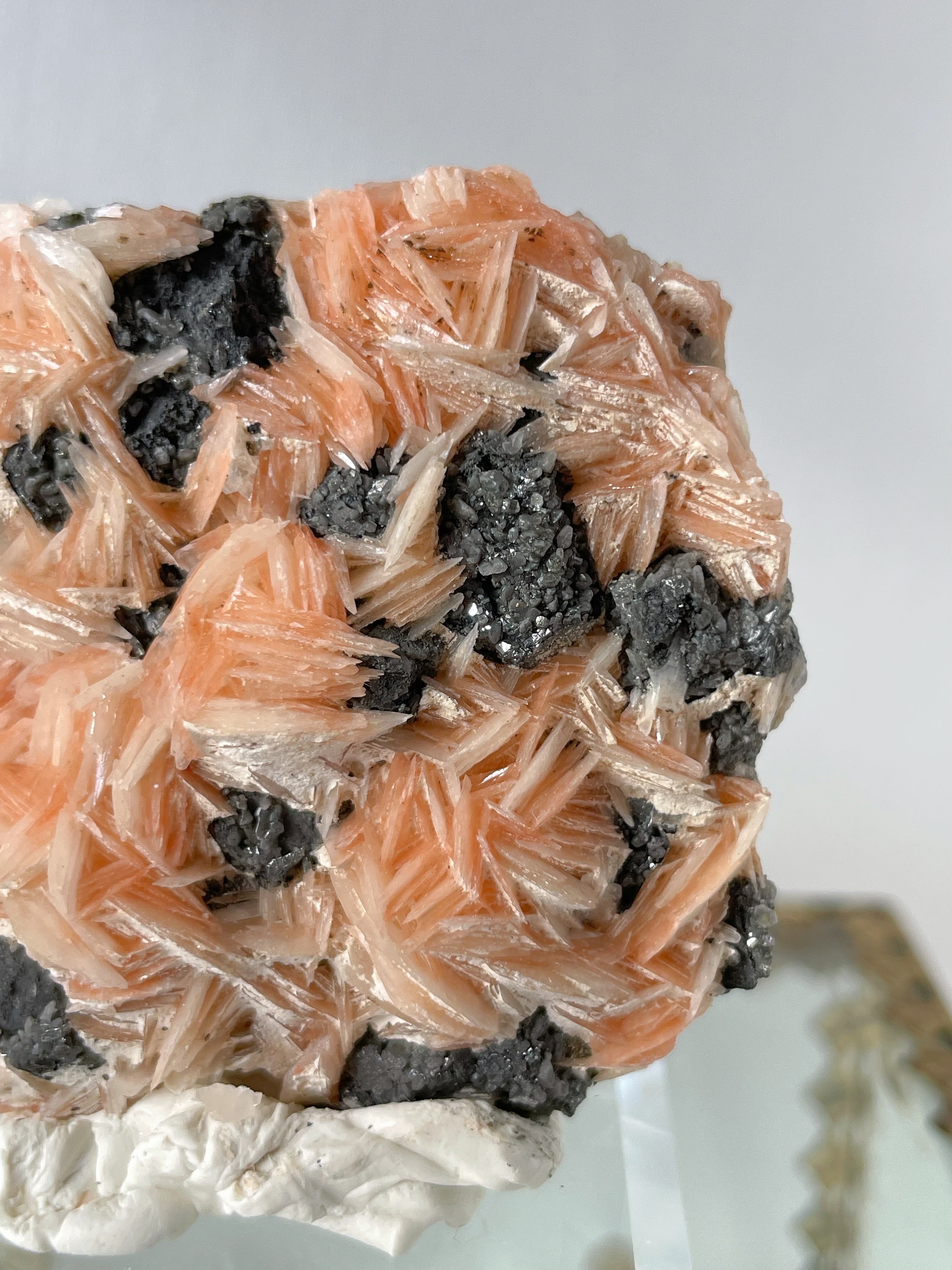 Barite on Cerussite and Galena - Morocco
