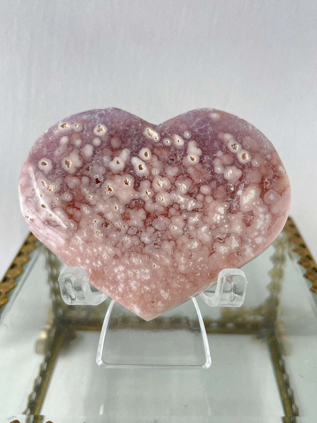 Flower Agate Purple Amethyst Heart 3