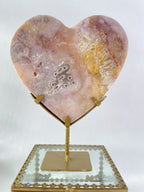 Pink Amethyst Heart on Stand 5