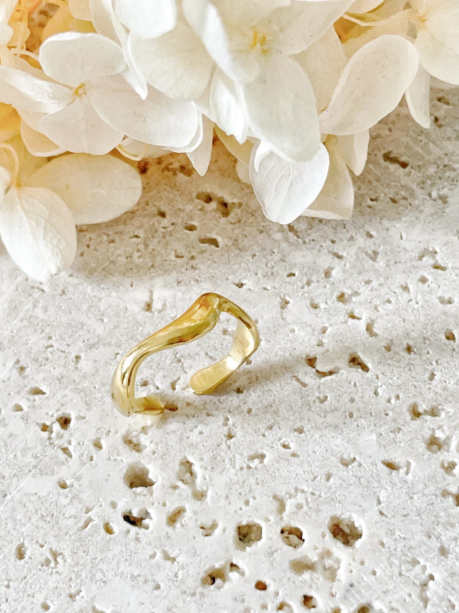 Waterproof Minimalist Gold Ring | 18k Gold Filled – Ness image 0