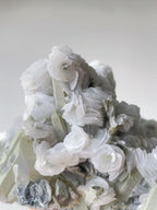 Petal Calcite and Specular Hematite on Chlorite-included Quartz - Inner Mongolia, China