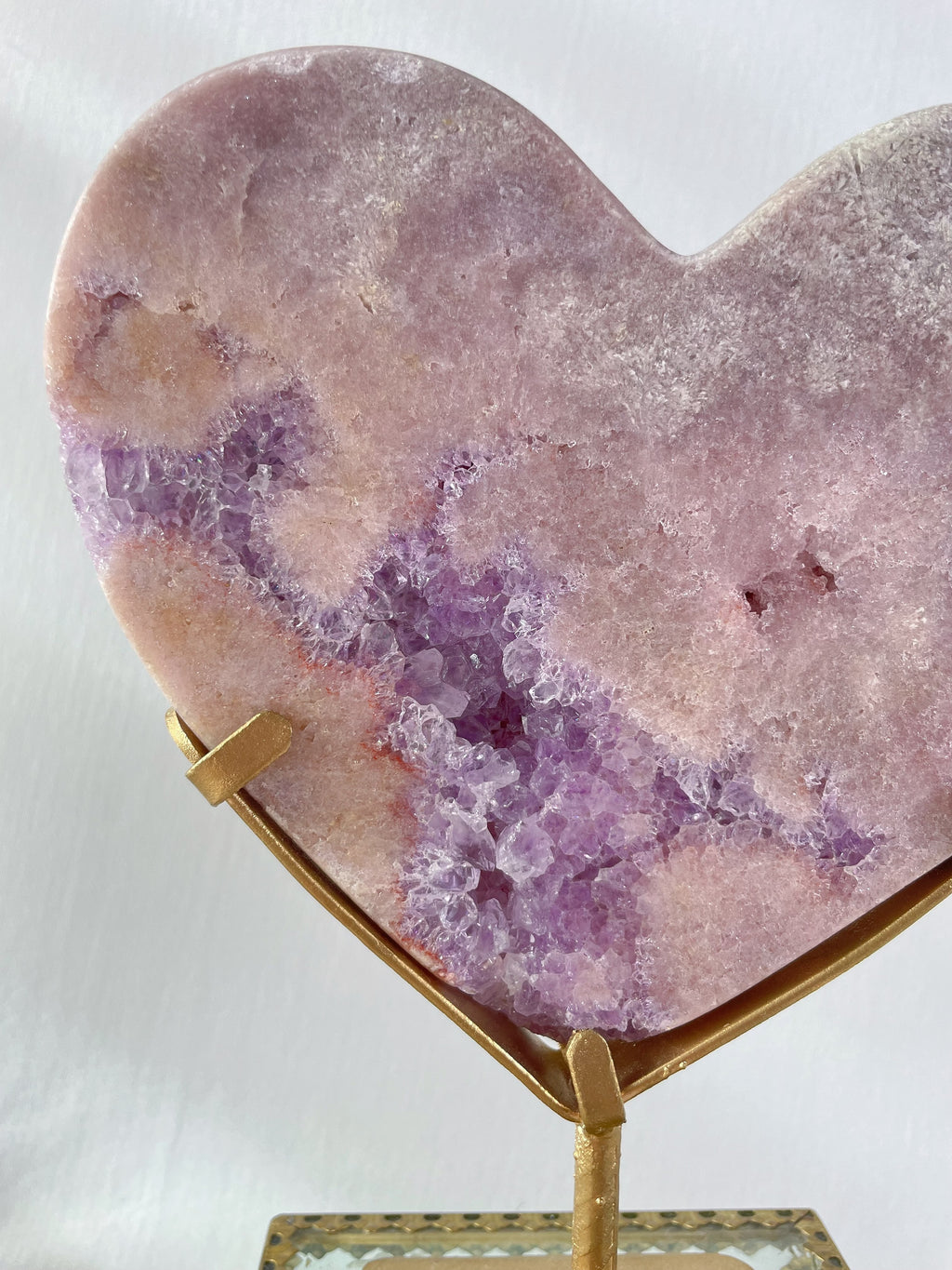 Pink Amethyst Heart on Stand 7