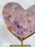 Pink Amethyst Heart on Stand 7