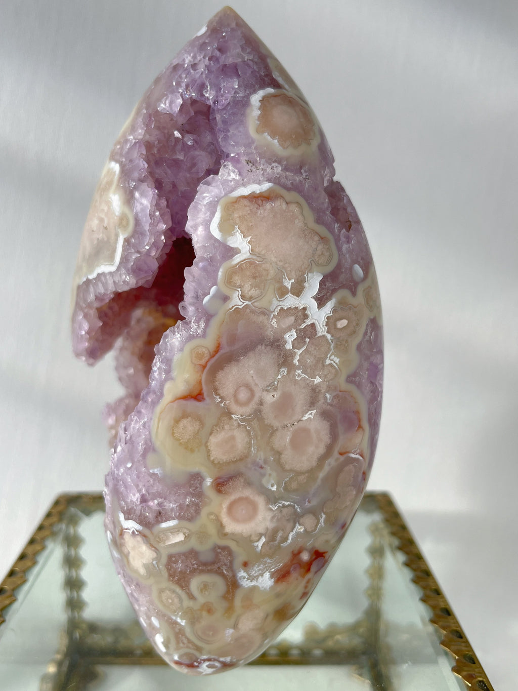 Flower Agate Purple Amethyst Druzy Freeform