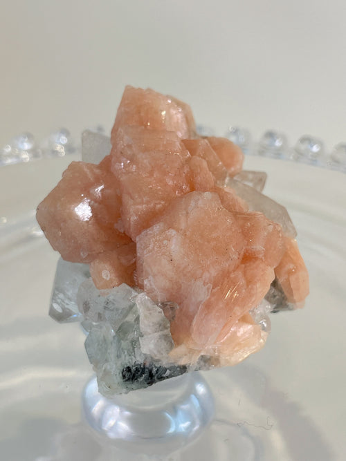Apophyllite & Peach Stilbite Cluster