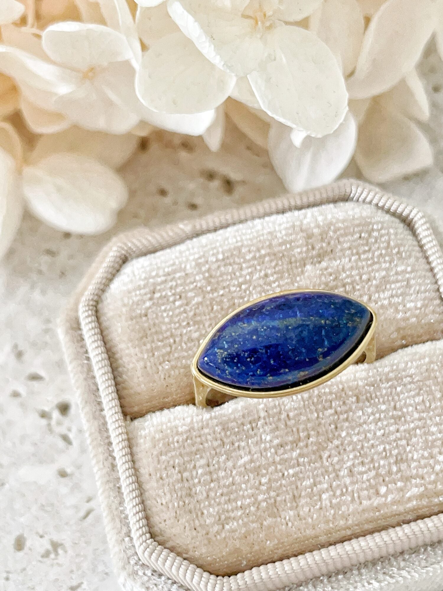 Waterproof Gold Lapis Lazuli Ring | 18k Gold Filled – Mara image 0