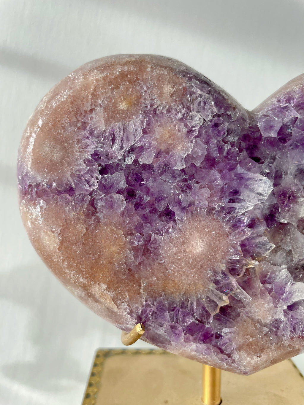 Pink Amethyst Heart on Stand 3