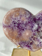 Pink Amethyst Heart on Stand 3