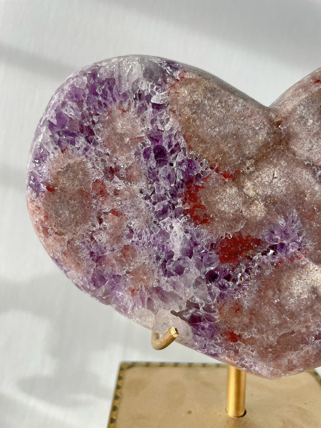 Pink Amethyst Heart on Stand 3