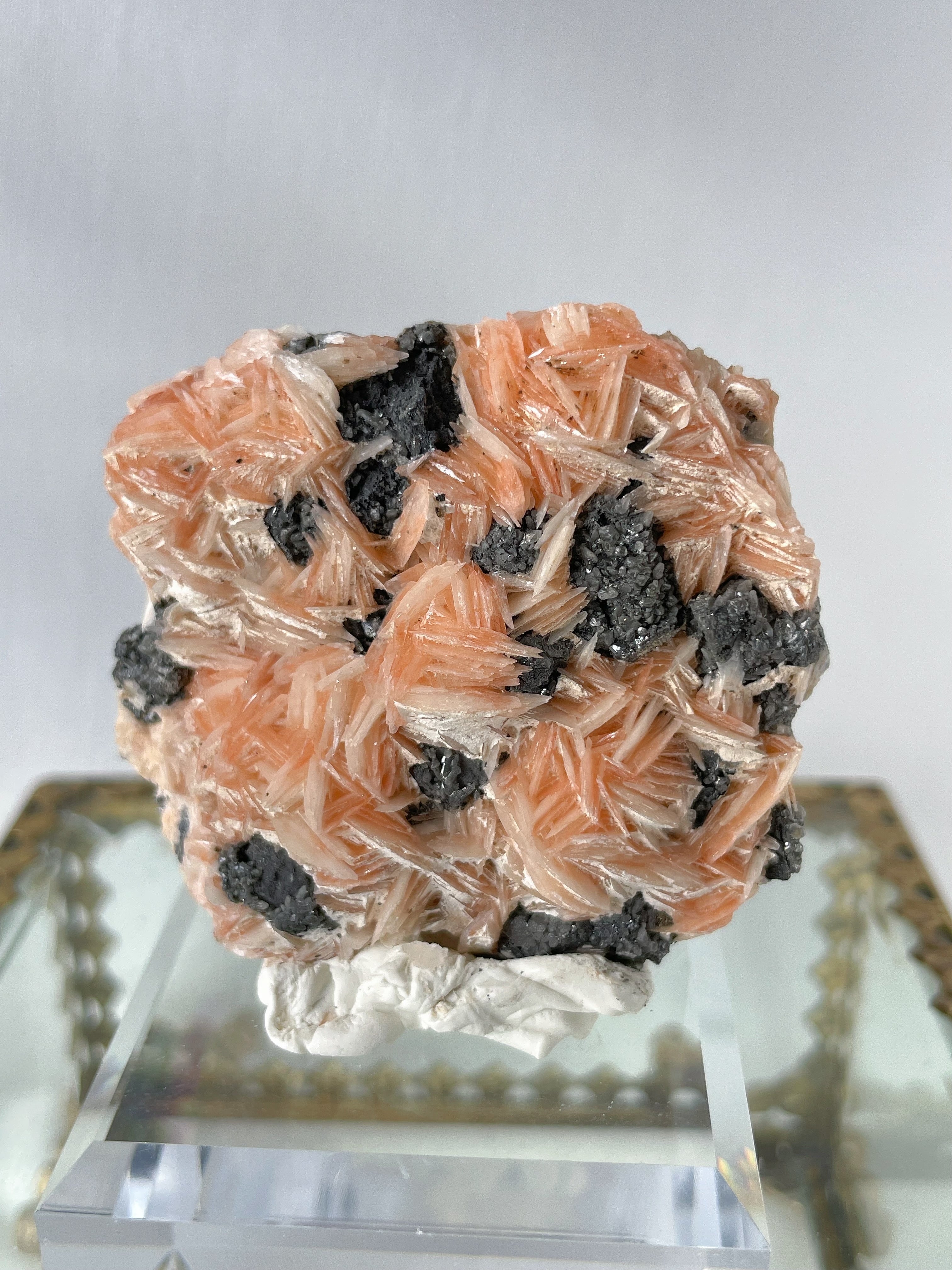 Barite on Cerussite and Galena - Morocco