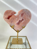 Pink Amethyst Heart on Stand 6