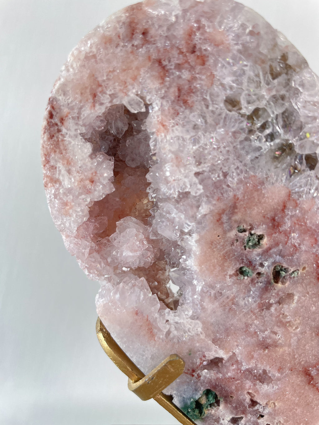 Pink Amethyst Heart on Stand 1