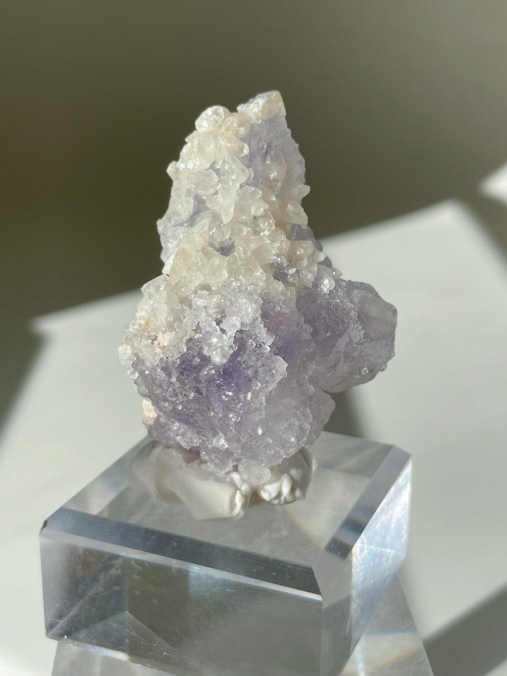 Purple Zoned Fluorite with Calcite – Shangbao Mine, Hunan, China
