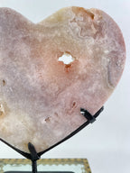 Pink Amethyst Heart on Stand 4