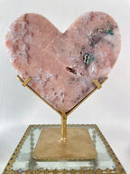 Pink Amethyst Heart on Stand 1