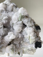 Petal Calcite and Specular Hematite on Chlorite-included Quartz - Inner Mongolia, China