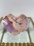 Flower Agate Purple Amethyst Heart 2
