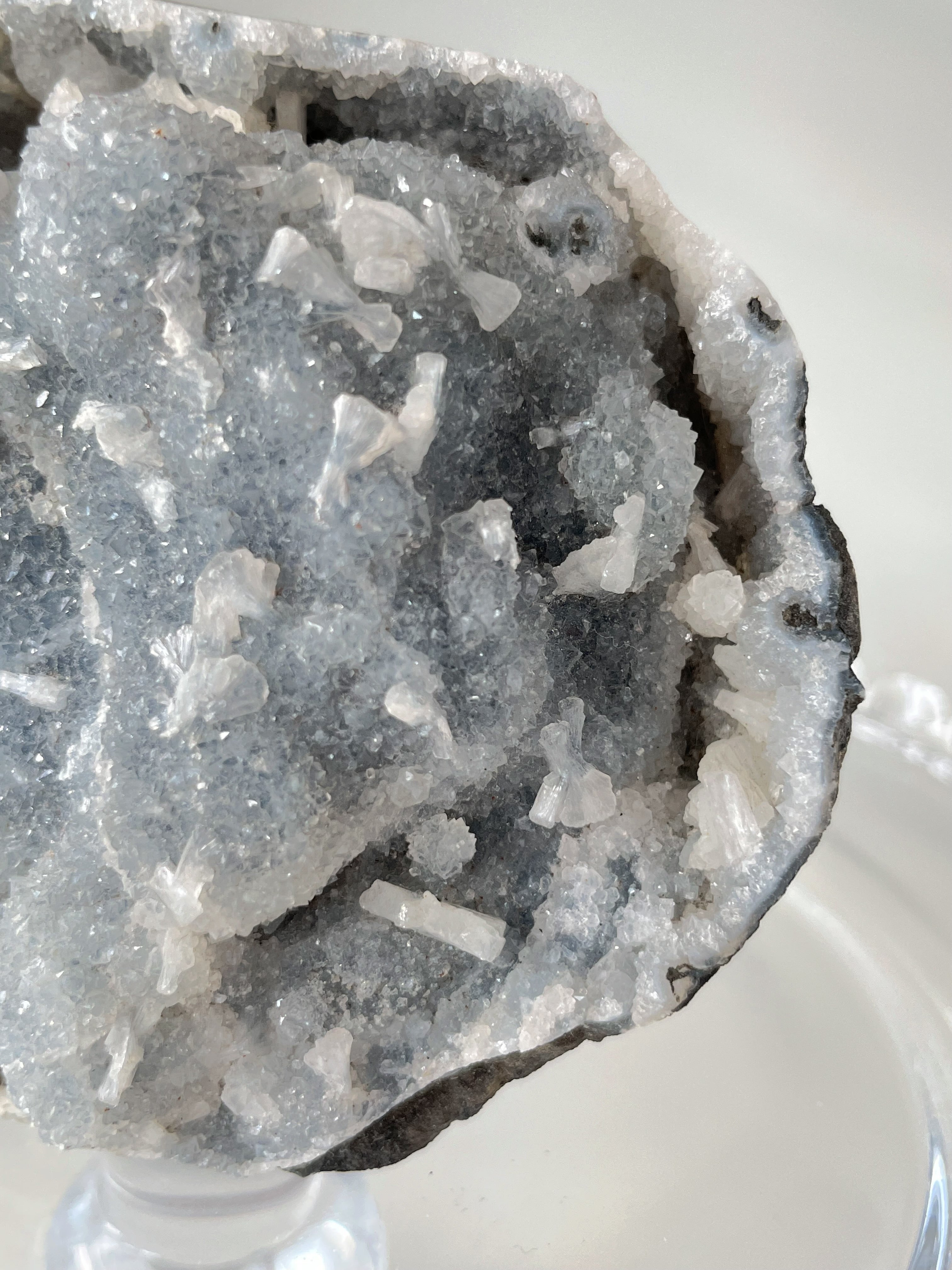 Blue Chalcedony Pink Stilbite Cluster 3
