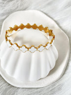 Waterproof Gold Clover Bangle | 18k Gold Filled – Orelia image 2