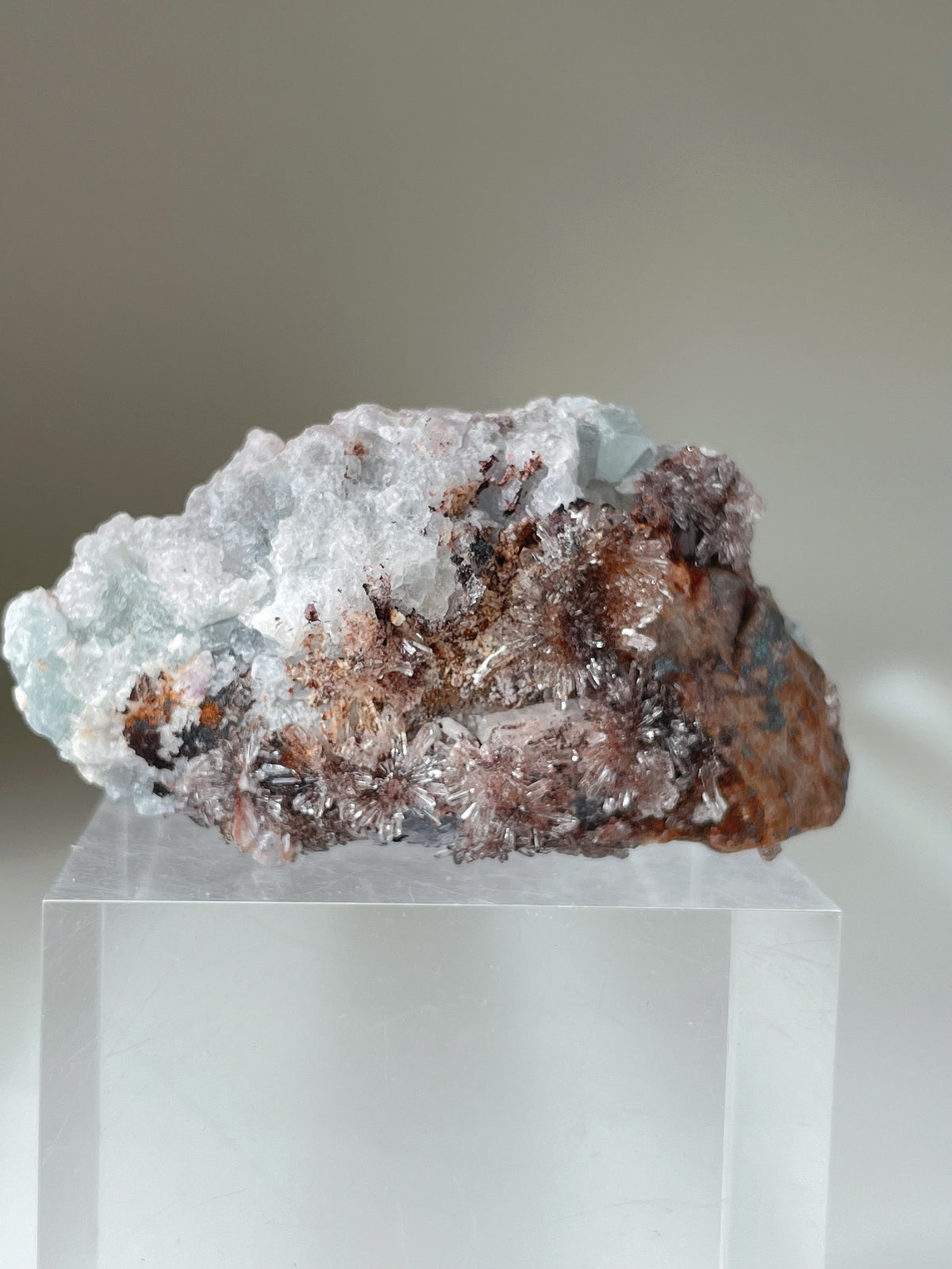 Creedite on Fluorite - Guizhou, China