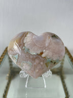Green Flower Agate Heart