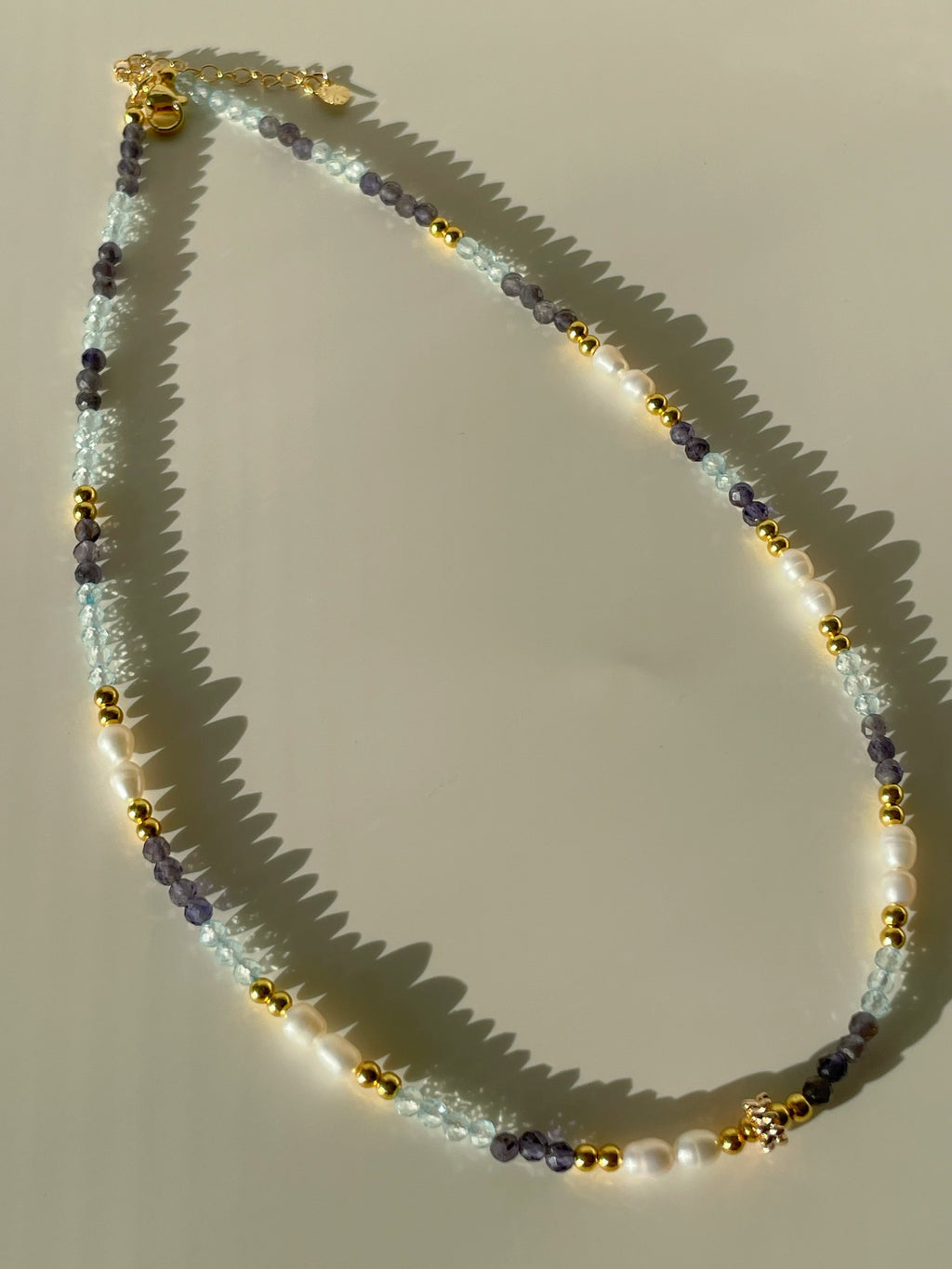 Iolite & Blue Topaz Crystal Necklace - 3mm Faceted
