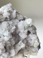 Petal Calcite and Specular Hematite on Chlorite-included Quartz - Inner Mongolia, China