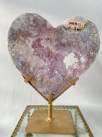 Pink Amethyst Heart on Stand 2
