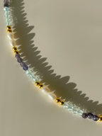 Iolite & Blue Topaz Crystal Necklace - 3mm Faceted
