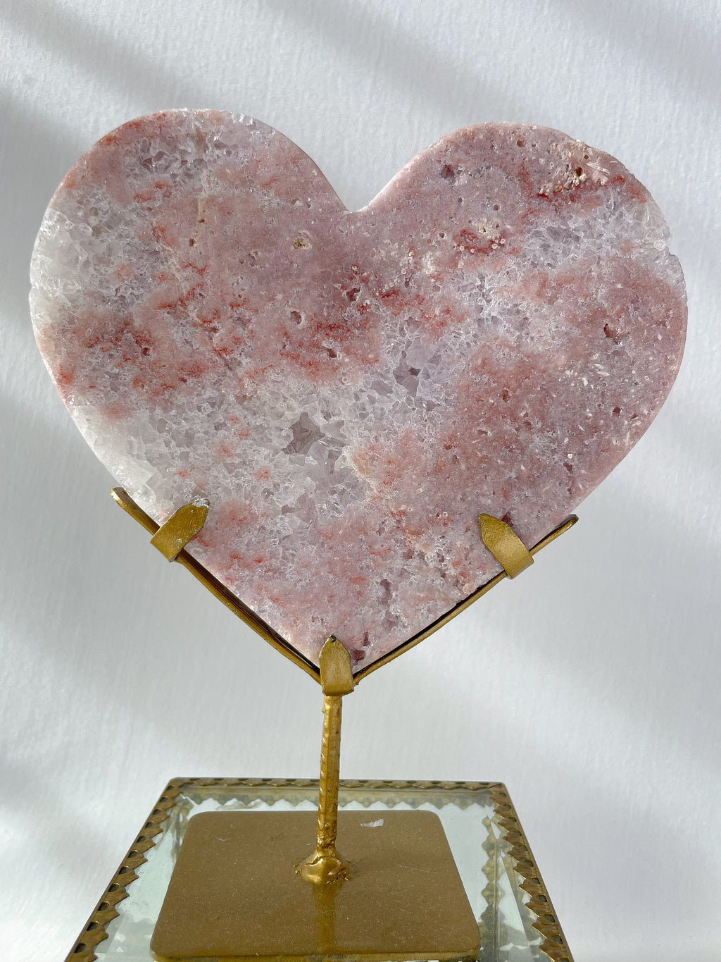 Pink Amethyst Heart on Stand 9