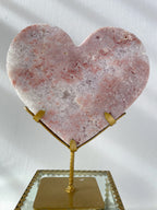 Pink Amethyst Heart on Stand 9