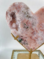Pink Amethyst Heart on Stand 1