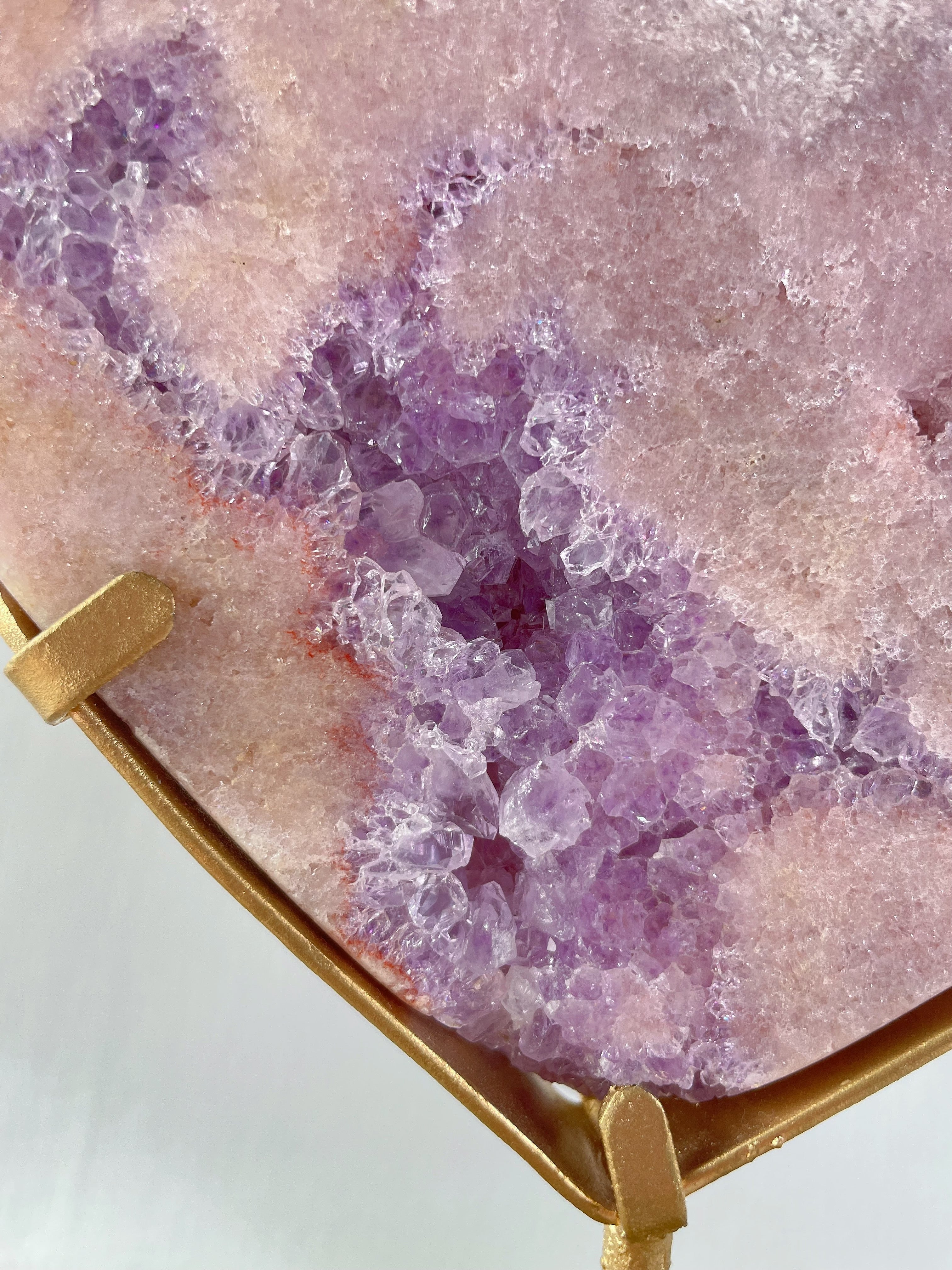 Pink Amethyst Heart on Stand 7