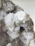 Petal Calcite and Specular Hematite on Chlorite-included Quartz - Inner Mongolia, China