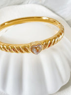 Waterproof Gold Heart Bangle | 18k Gold Filled – Tessa image 1