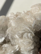 Beautiful biscuit calcite specimen showcasing intricate crystal formations in soft, creamy hues.