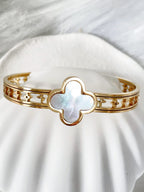 Waterproof Gold Clover Bangle | 18k Gold Filled – Teri image 1