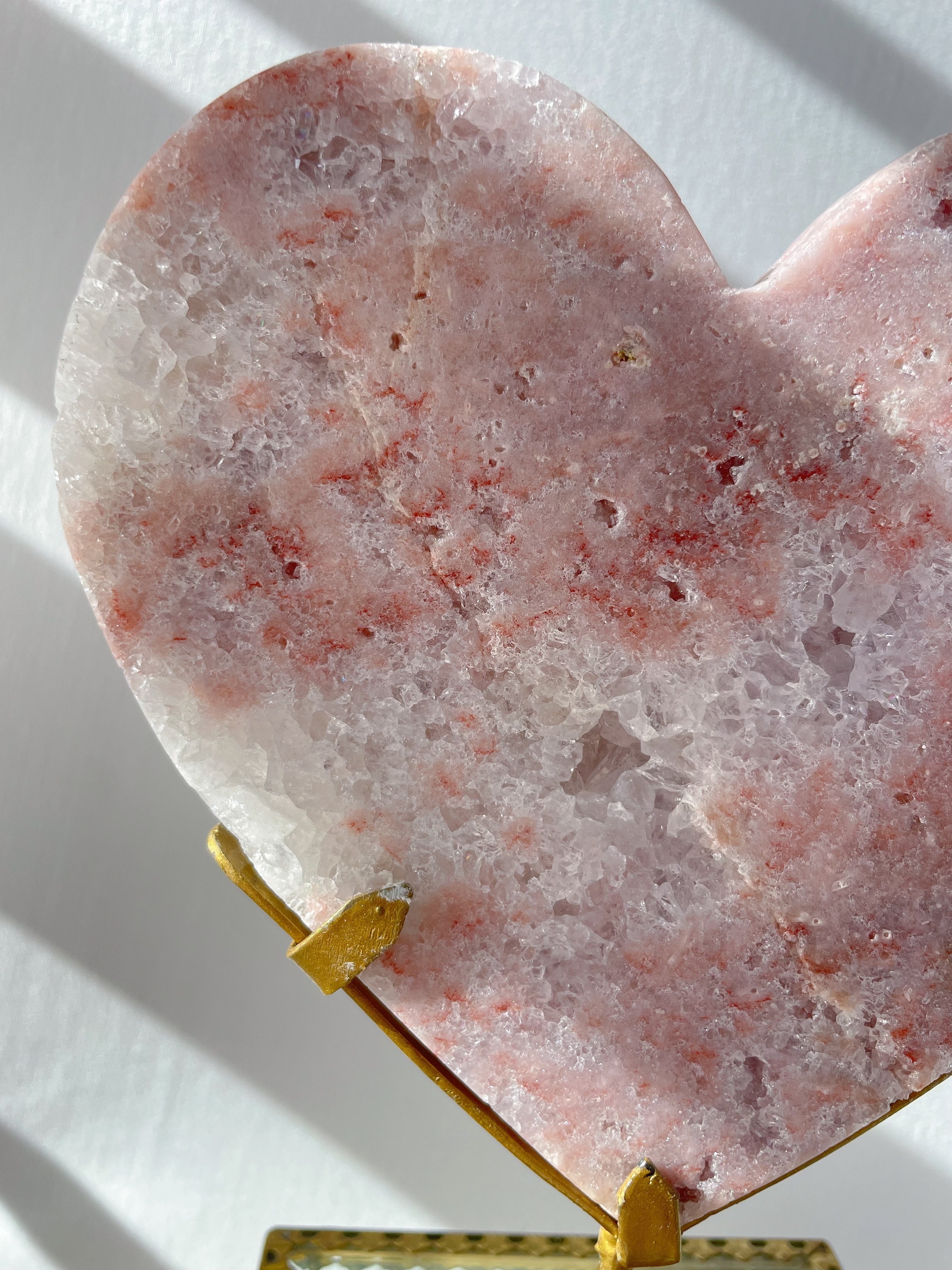 Pink Amethyst Heart on Stand 9