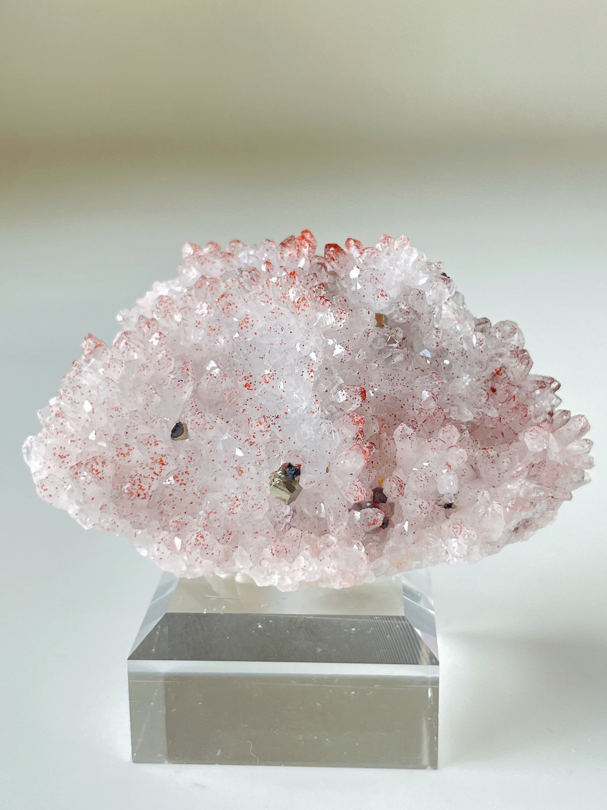 Strawberry Quartz with Pyrite 3 - Jiangxi, China