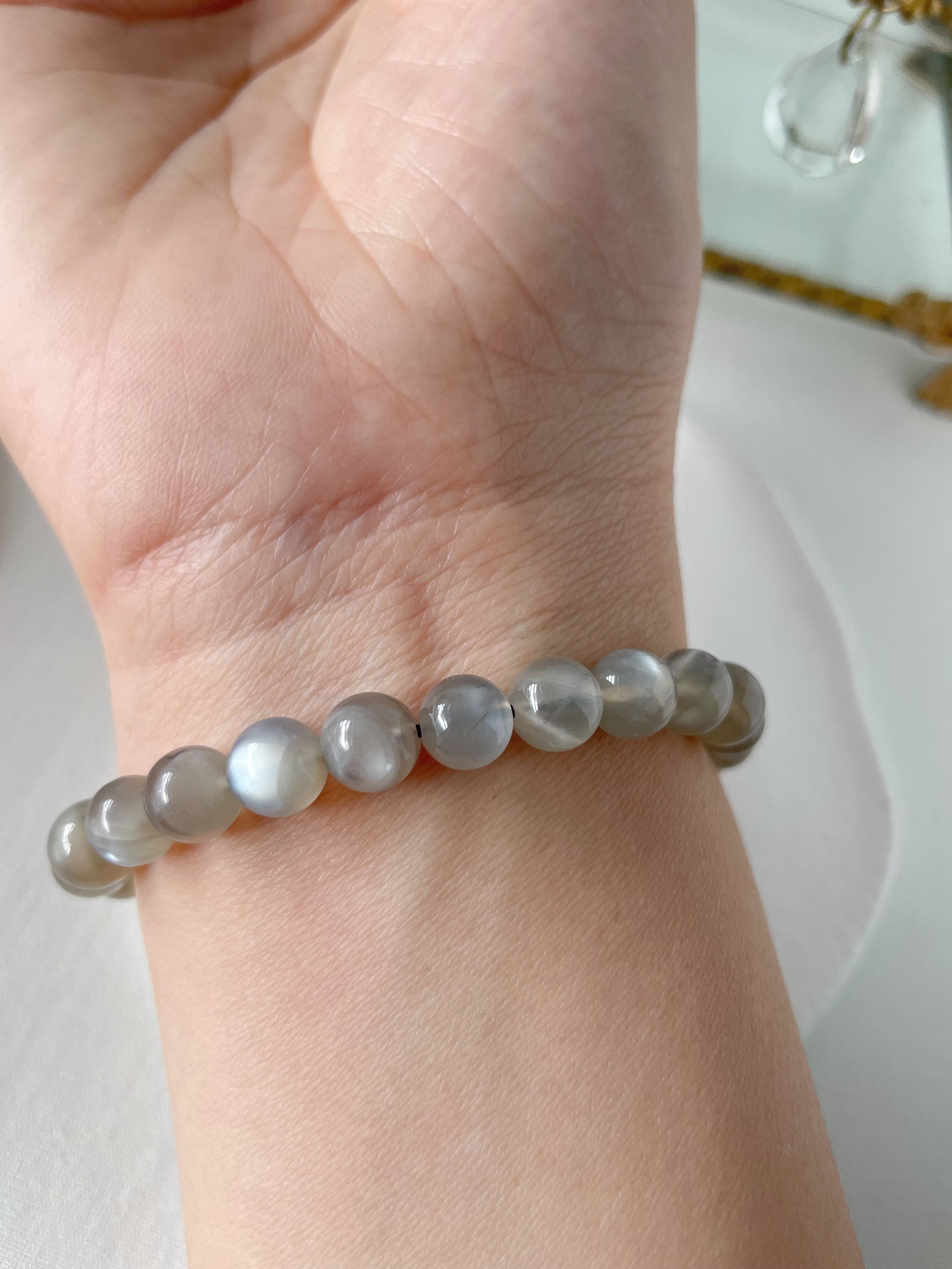 Grey Labradorite Bracelet - 8mm