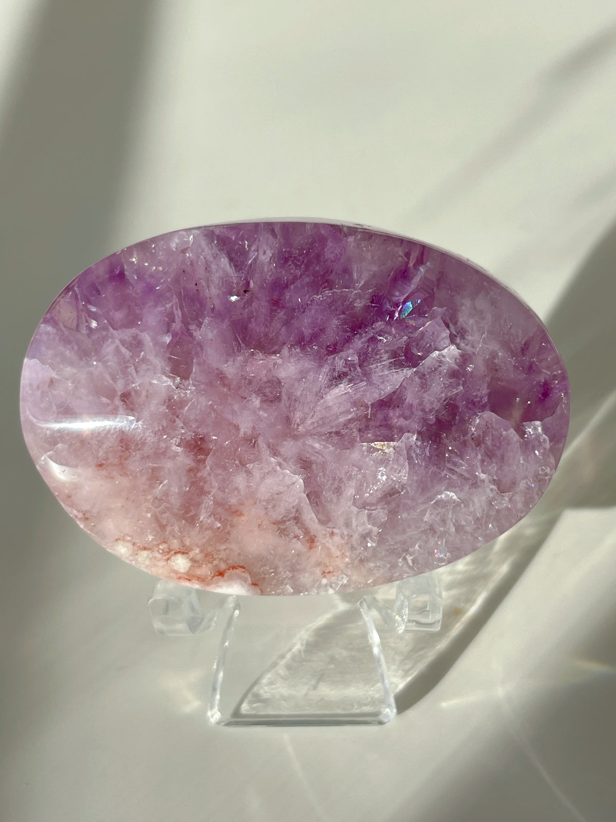 Purple and Pink Flower Agate Palm Stone